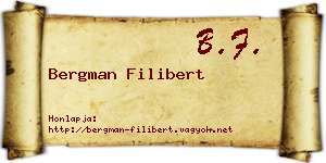 Bergman Filibert névjegykártya